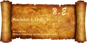 Machka Ellák névjegykártya